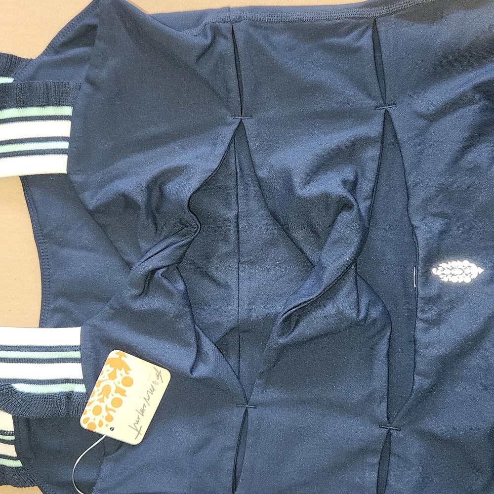 New Free People Time Out Onesie M Navy Blue Cutout Athletic Jumpsuit FP Movement - Picture 13 of 14